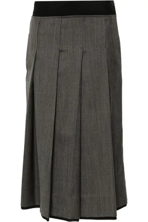 Ibrigu Houndstooth-pattern midi skirt