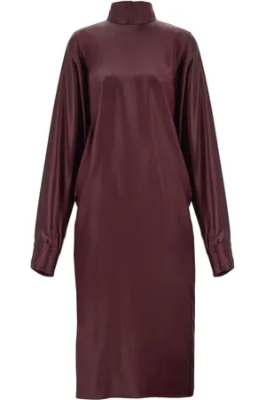 Salvatore Ferragamo Satin high-neck dress