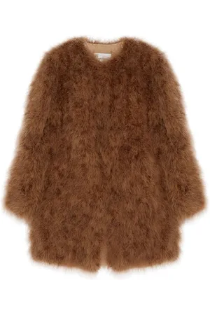 YVES SALOMON Feather-detailing coat