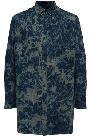 YOHJI YAMAMOTO Sheeting ink triple collar shirt