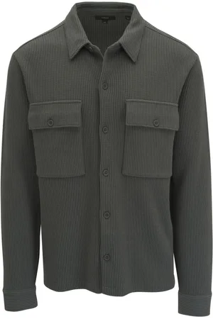Vince Chunky waffle-knit shirt jacket