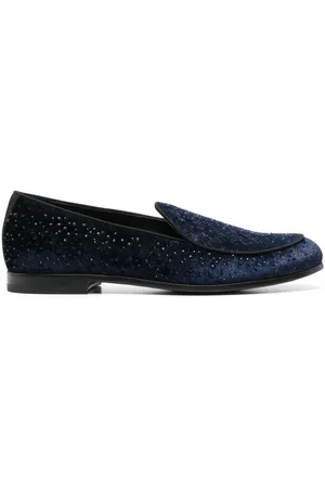Giorgio Armani Rhinestone-embellished velvet loafers