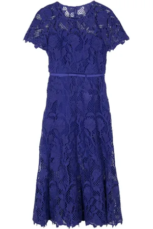 Self-Portrait Floral-lace midi dress