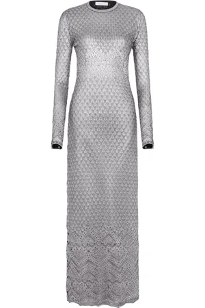 Paco rabanne Metallic knitted maxi dress