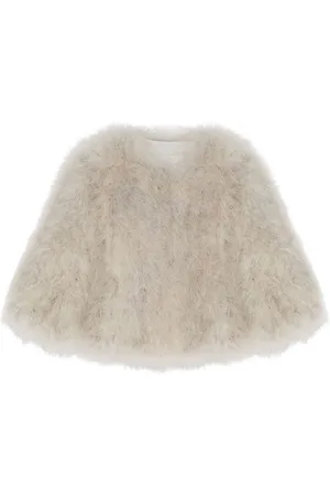 YVES SALOMON Cropped feather jacket