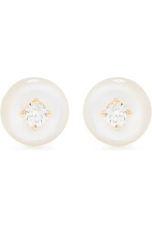 Fernando Jorge 18kt yellow large Orbit diamond and tagua earrings