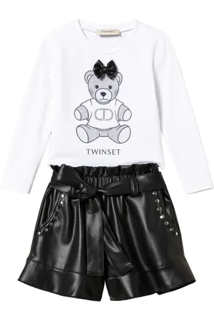 Twin-Set Logo-print ruffled t-shirt and shorts