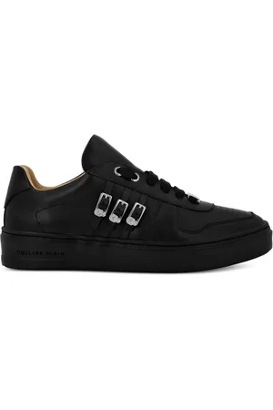 Philipp Plein Skull-appliqué leather sneakers