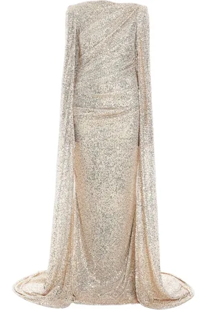TALBOT RUNHOF Cape-effect sequim-embellished gown