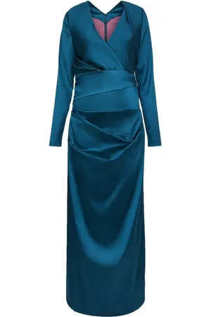 TALBOT RUNHOF Draped long-sleeve maxi dress