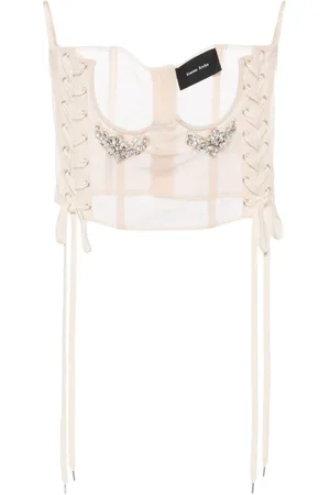 Simone Rocha Crystal-embellished lace-up corset