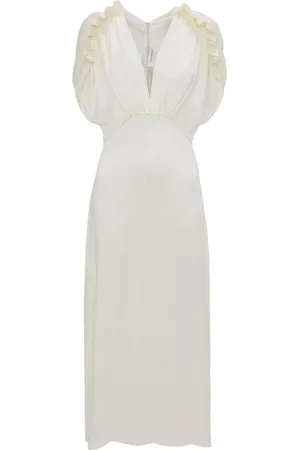 Victoria Beckham Ruffled V-neck midi dress