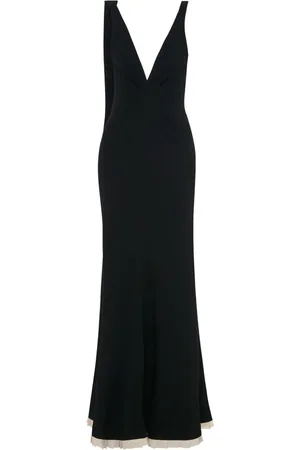 Victoria Beckham Gathered-detail V-neck gown