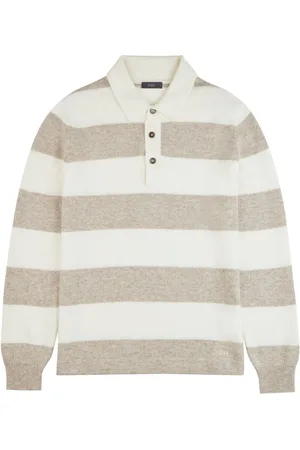 FAY Striped knitted polo shirt