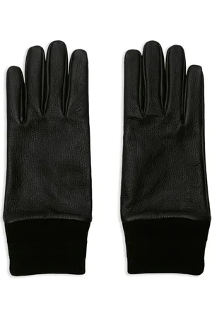Burberry Ribbed-trim leather gloves