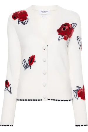 Thom Browne Rose intarsia-knit cardigan