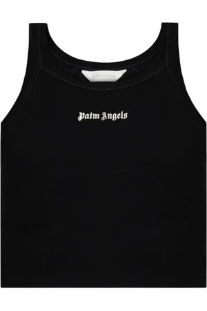 Palm Angels Logo-embroidered ribbed tank top