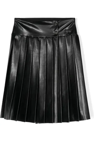 Msgm Pleat faux-leather skirt