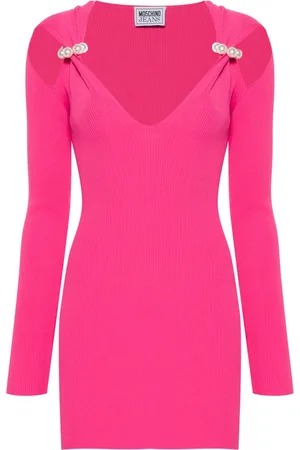 Moschino Faux-pearl detailing mini dress