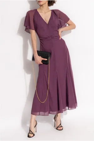 ROTATE Flutter-sleeve recycled polyester dress