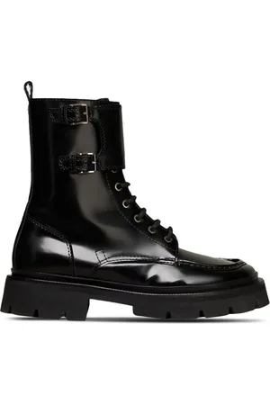 Ami Double-buckle leather boots