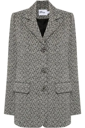 Self-Portrait Herringbone blazer