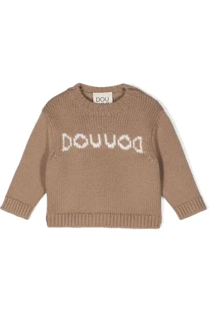 DOUUOD KIDS Logo-jacquard sweater
