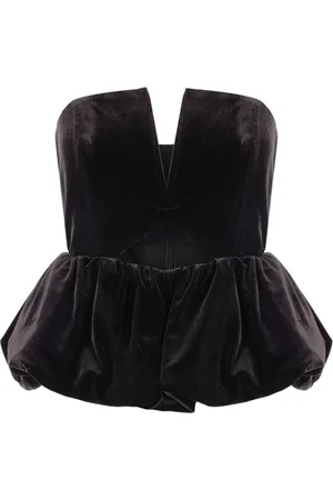 Self-Portrait Velvet puffball top
