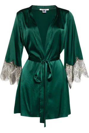 Gilda & Pearl Matinee lace-trim silk robe