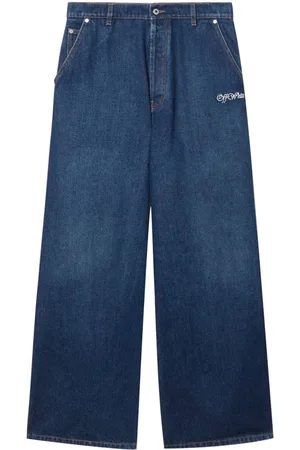OFF-WHITE Logo-embroidered jeans