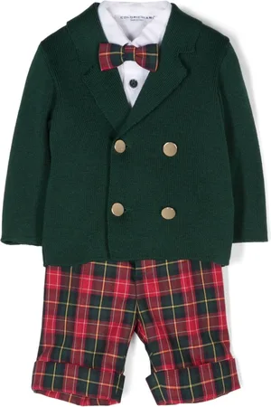 COLORICHIARI Tartan-pattern trousers set