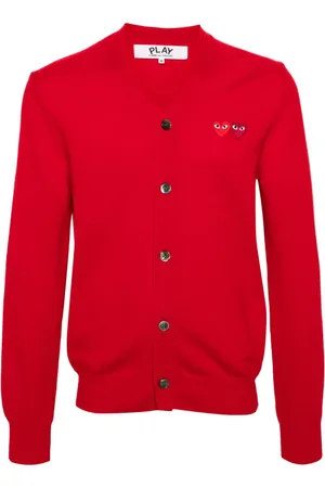 Comme des Garçons Double-heart wool cardigan