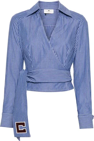 Elisabetta Franchi Logo-print striped shirt