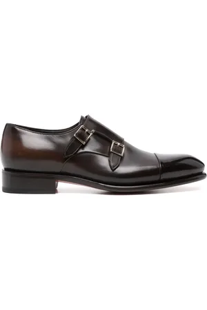 santoni Leather monk shoes