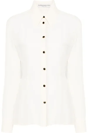 Alessandra Rich Jewelry-buttons silk shirt