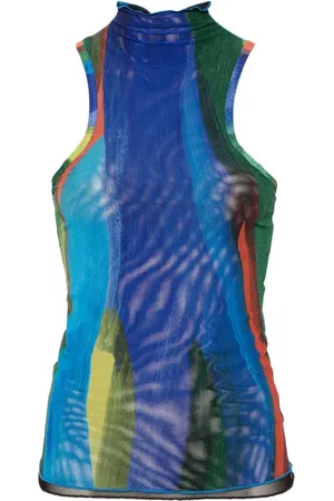 SUNNEI Tulle high-neck tank top