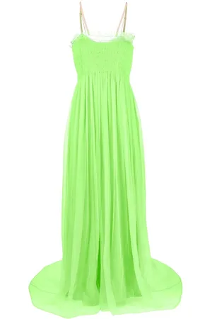 Gucci Smocked silk gown