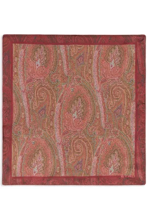Etro Paisley-logo-print silk scarf