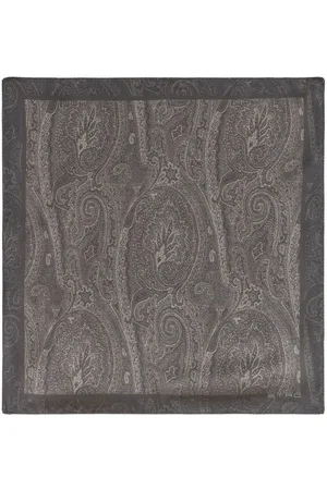 Etro Paisley-logo-print silk scarf