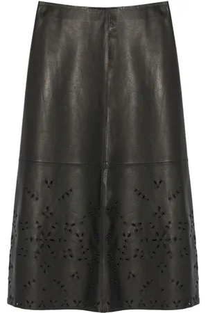 YVES SALOMON Leather midi skirt