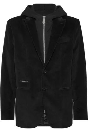 Philipp Plein Hooded velvet blazer
