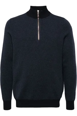 N.PEAL Temple Jacquard Half Zip sweatshirt