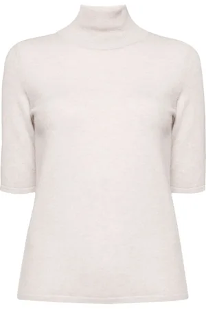 N.PEAL Mock-neck knitted top