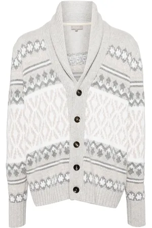 N.PEAL Jacquard Shawl cashmere cardigan