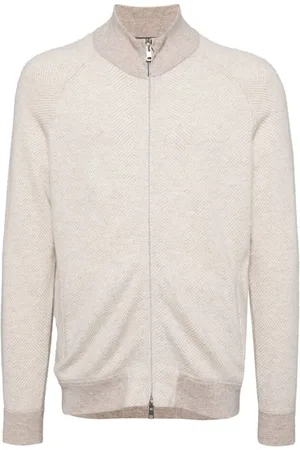 N.PEAL Herringbone organic cashmere jacket