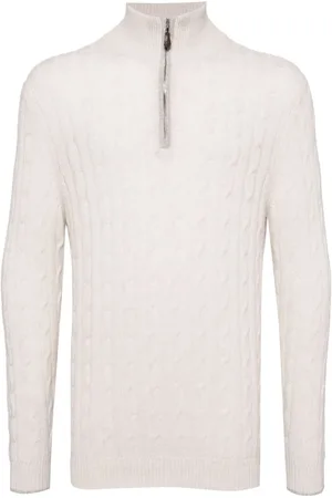 N.PEAL Albemarle Cable Half Zip jumper