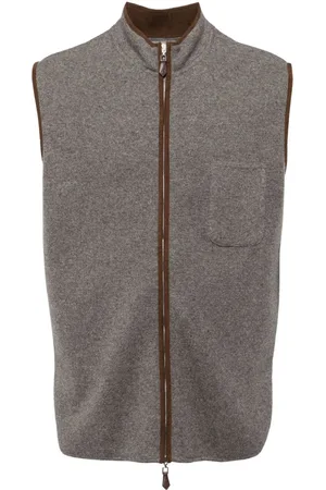 N.PEAL Shaftsbury suede trim gilet