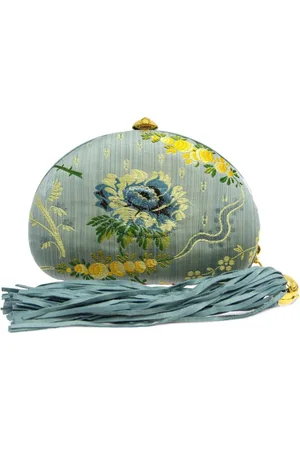 CHANEL 1992 floral-jacquard clutch bag