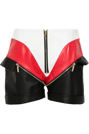 MITILIANE COUTURE Panelled leather mini shorts