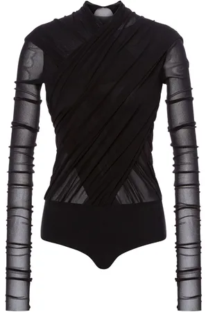 Serafini Draped long-sleeve bodysuit